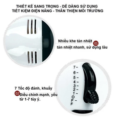 Máy đánh trứng mini cầm tay - 7 chế độ
