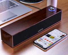 Loa Bluetooth có dây E350MB cho máy tính để bàn đa phương tiện, loa gỗ dài, âm trầm mạnh