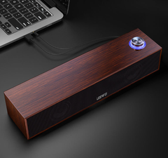 Loa Bluetooth có dây E350MB cho máy tính để bàn đa phương tiện, loa gỗ dài, âm trầm mạnh