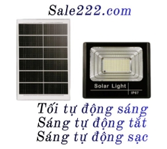 Đèn năng lượng mặt trời điều khiển đèn pha led ngoài trời không thấm nước IP67 hiển thị pin Tự động bật khi trời tối