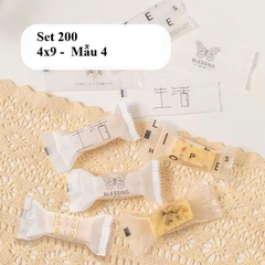 (Thanh lý) 100 Túi Kẹo Trang Trí 4x9cm Nhiều Mẫu – Túi Gói Bánh Kẹo Handmade, Túi Gói Quà Mini