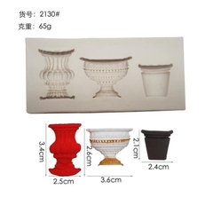 Khuôn Silicon 3 bình hoa trắng
