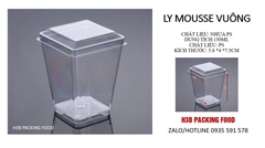 Ly nhựa mousse vuông WH-24 - set kèm nắp