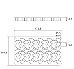 Khuôn silicon đổ socola 55 tim nhỏ (hồng, đỏ, xanh)