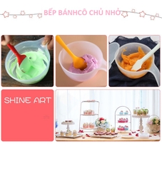 Bát nhựa trộn kem trắng kèm nắp