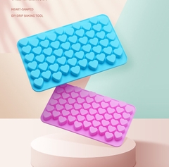 Khuôn silicon đổ socola 55 tim nhỏ (hồng, đỏ, xanh)
