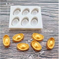 Khuôn Silicon 6 thỏi vàng