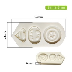 Khuôn silicon 3 logo siêu anh hùng - MM-0880