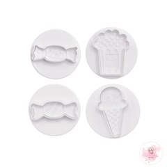 Bộ 4 khuôn nhấn lò xo hình kem kẹo (THM047)