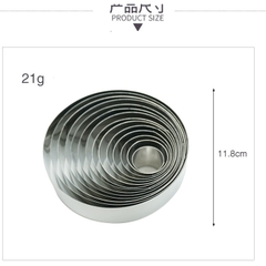 Bộ khuôn cắt bánh quy hình tròn nhiều size 14 chi tiết