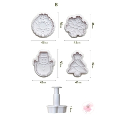 Bộ 4 khuôn nhựa nhấn giáng sinh
