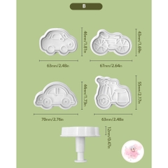 Bộ 4 khuôn nhấn phương tiện giao thông