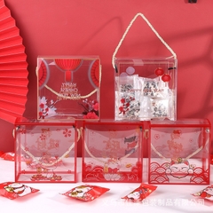 Hộp Mica 14x14 hoa đào Set 10 cái
