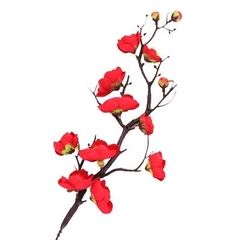 Cành đào đỏ, hồng 30cm - phụ kiện trang trí bánh kem tết