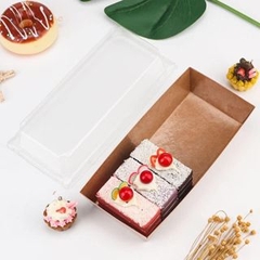 HỘP GIẤY CHỮ NHẬT 1985 ĐẾ NÂU NẮP NHỰA TRONG (KRAFT)