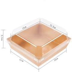 Hộp giấy vuông Kraft nắp trong E1413 11×12.5cm màu nâu