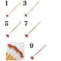 Bộ cọ 5 cây (xoè) - Wei Zhuang