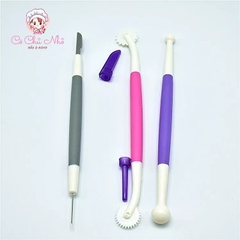 Bộ 3 dụng cụ đầu kim, dao cắt bánh tạo hình vẽ icing cookie (tool 3 món)
