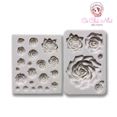 Khuôn Silicon 5 hoa hồng lớn-4056