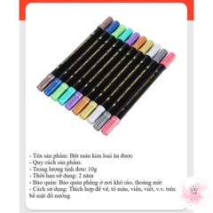 Bút vẽ thực phẩm trắng, vàng, bạc