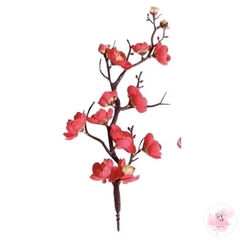 Cành đào đỏ, hồng 30cm - phụ kiện trang trí bánh kem tết