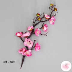 Cành đào đỏ, hồng 30cm - phụ kiện trang trí bánh kem tết