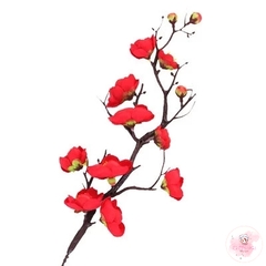 Cành đào đỏ, hồng 30cm - phụ kiện trang trí bánh kem tết