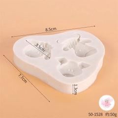 Khuôn Silicon bò sữa, heo, cừu tạo hình trang trí bánh kem