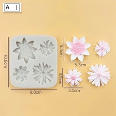 Khuôn Silicon 4 hoa vuông đẹp