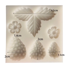 Khuôn Silicon quả dâu tây mẫu mới - tạo hình đất sét, gumpaste, fondant