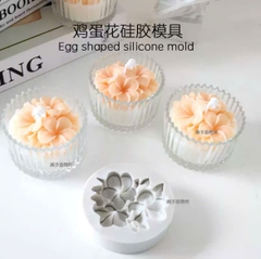 Khuôn silicon bông hoa sứ khuôn trắng