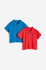 Áo polo xanh biển / túi ngực HM