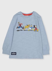 Áo dài tay xanh biển / Mickey