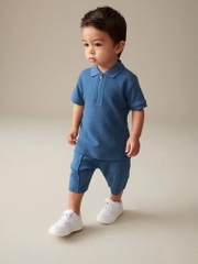 Set polo xanh biển