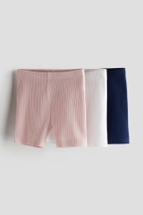 Quần shorts leggings (3 quần) hồng nhạt, trắng, xanh biển đậm