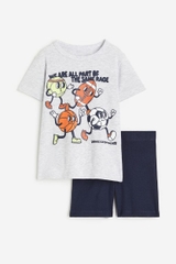 Set cộc tay xám nhạt / thể thao