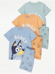 Set cộc tay (3 bộ) xanh biển / Bluey