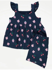 Set cộc tay navy / trái cây