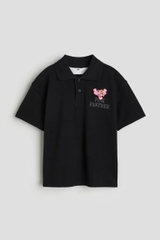 Áo polo đen / Pink Panther