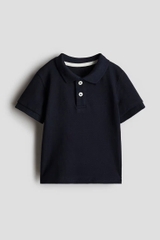 Áo polo navy / khuy trắng HM