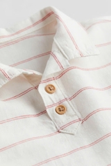 Set sơmi trắng / kẻ đỏ