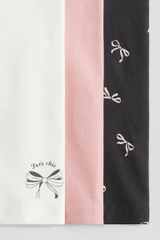 Quần leggings (3 quần) đen / nơ