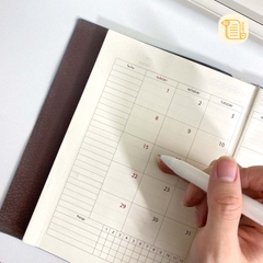 HÀNG ĐẶT Sổ lịch A5 PLANNER  bìa da dập họa tiết ép nhũ 70gsm,200 trang