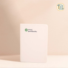HÀNG ĐẶT Sổ A5 giấy trắng kẻ ngang bìa da màu trắng 70gsm,200 trang