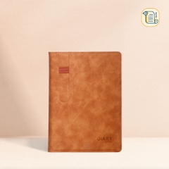 Sổ tay B5 kẻ ngang DIARY bìa da PU  70gsm, 220 trang, cài bút