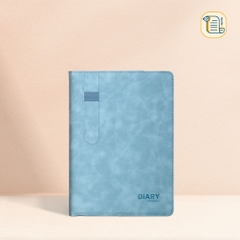 Sổ tay B5 kẻ ngang DIARY bìa da PU  70gsm, 220 trang, cài bút