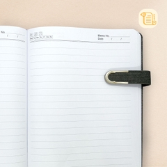 Sổ tay B5 kẻ ngang bìa da vân vải khuy từ nam châm 70gsm, 200 trang, cài bút, để thẻ