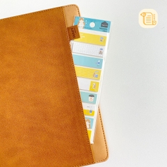 Sổ tay B5 kẻ ngang bìa da vân vải 70gsm, 200 trang, cài bút, để thẻ