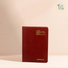 HÀNG ĐẶT Sổ A5 kẻ ngang bìa da ép kim logo 70gsm,200 trang