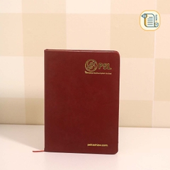 HÀNG ĐẶT Sổ A5 kẻ ngang bìa da ép kim logo 70gsm,200 trang
